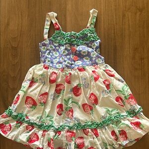 Matilda Jane Blue and Red Floral Strawberry Dress
